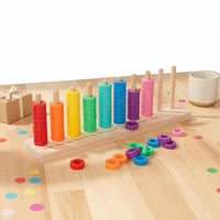 Wooden Color Sorting Toy Labeled Learning Activity Educational