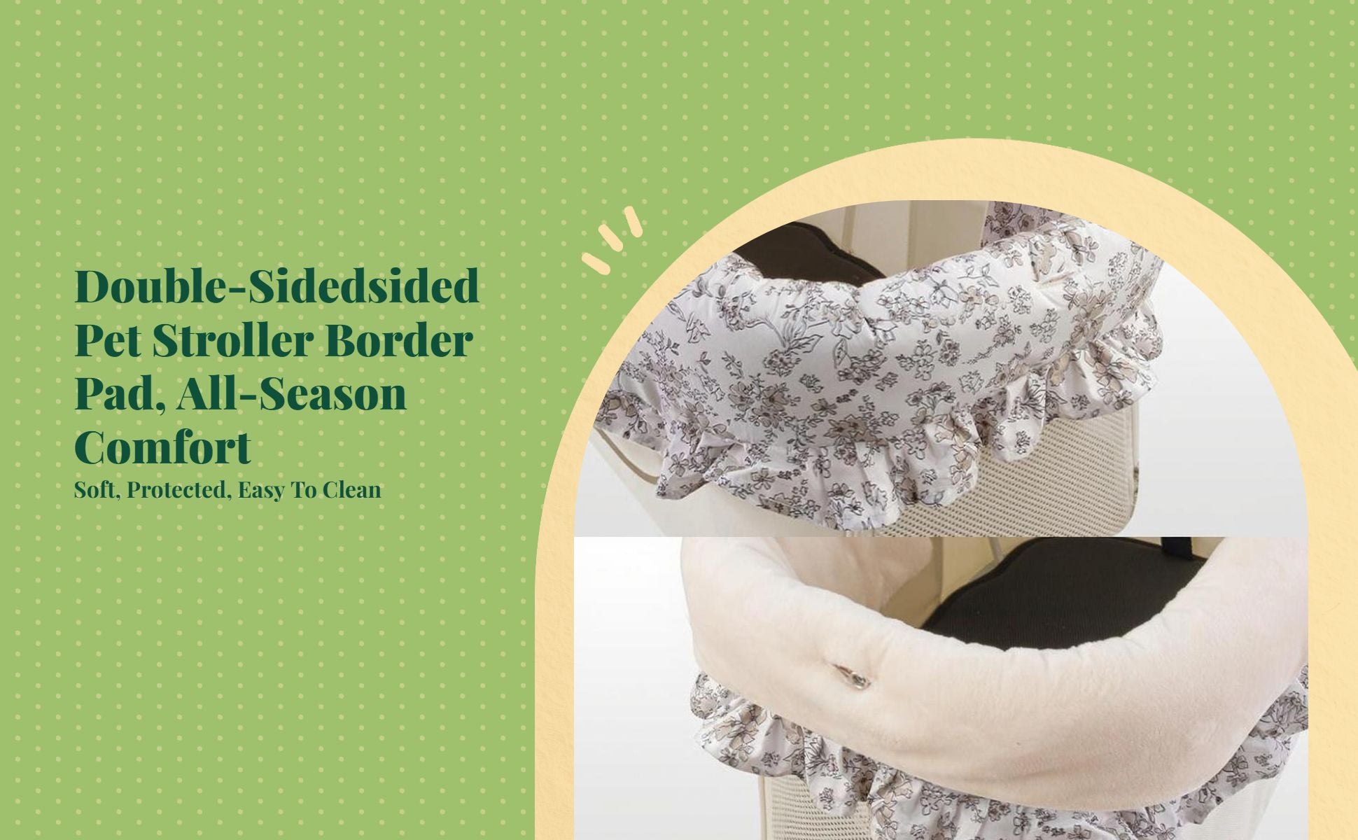 Orthopedic washable pet stroller pad