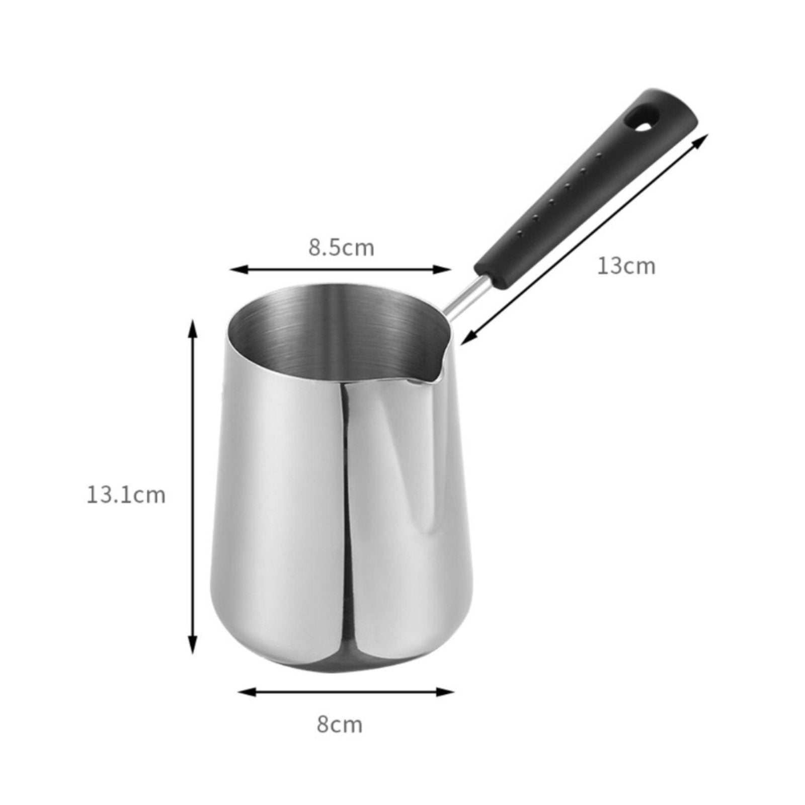 Mocha Pot Stainless Steel Infant Meal Pot Long Handle for Coffee Making
