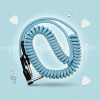 Coiled Bass Guitar Cable Good Conductivity 1/4 Inch Audio Cable Wear-Resistant Curly Instrument Cord for Guitarists