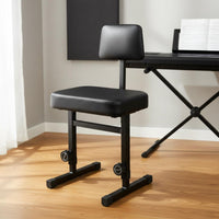 Adjustable Piano Stool with Backrest Heavy Duty Piano Bench Musical Instrument Accessory for Pianists