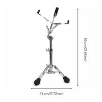 Snare Drum Stand Secure Hold Percussion Hardware Rubber Tipped Supports Gear for Rehearsal Studio