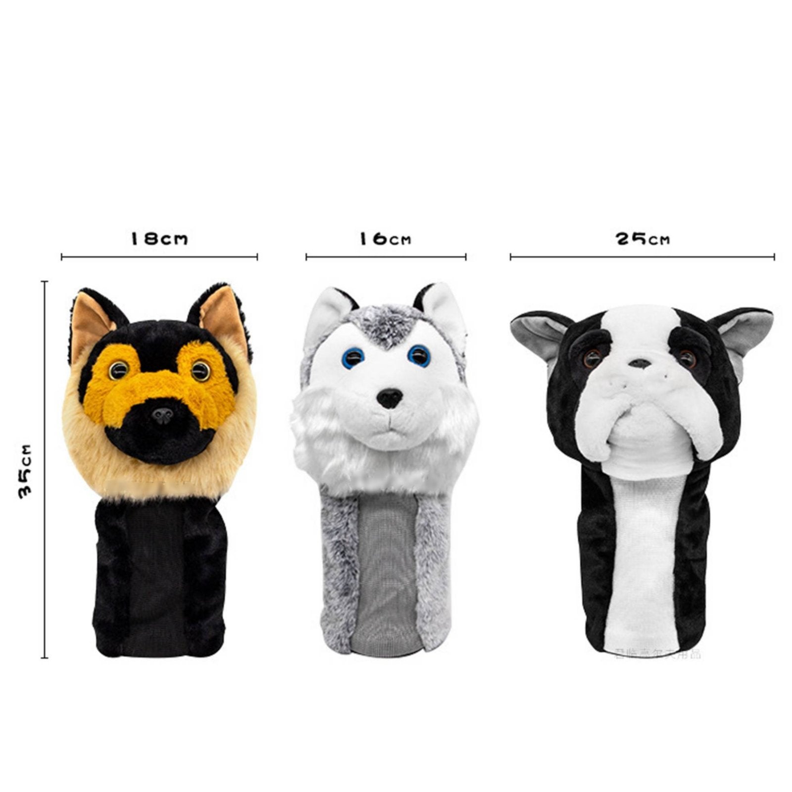 Pet Golf Headcover Shielded Furry Driver Cover Stretchable Material Dog Shaped Club Cover for Driving Range
