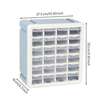 24-Compartment Drawer Cabinet 24-Drawer Organizer Rectangular Hardware Case