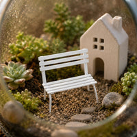 Slatted Metal Bench Decorative Iron-Design Bench Tabletop