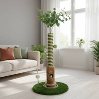 Feline Scratching Tree Fuzzy Toy Feline Scratching Post Striped Finish