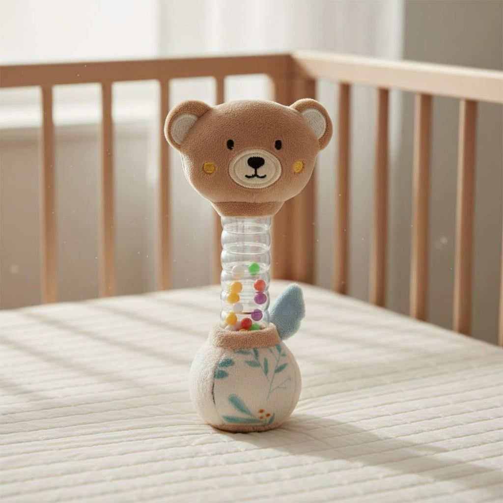 Sensory Grasp Rattle Easy to Hold Soft-Textured Baby Rattle Soft