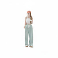 Girl Figure Holding Coffee Display Scene Accessory Coffee Cup Figurine