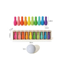 Bowling Matching Game Compartmented Board Memory Reasoning Toy Storage Slots
