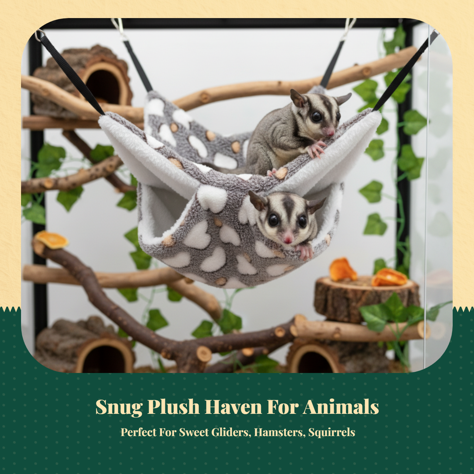 Hanging Bed, Soft for Hamster, Squirrel, Enclosure Use