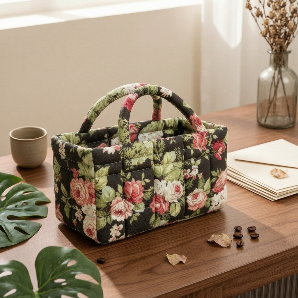 Foldable Organizer Basket Versatile Foldable Storage Bin Portable Small Storage Tote with Handles for Travel, Nursery