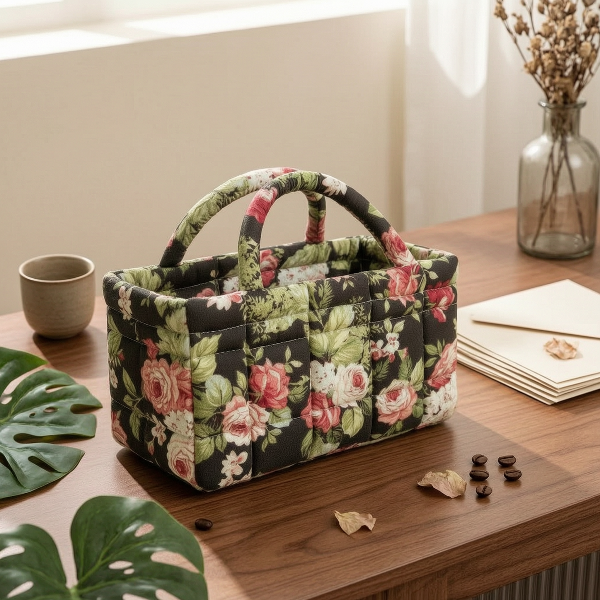 Foldable Organizer Basket Versatile Foldable Storage Bin Portable Small Storage Tote with Handles for Travel, Nursery