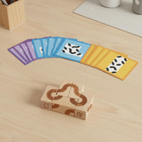 Double-Sided Card Game Interactive Learning Wooden Thinking Blocks Educational