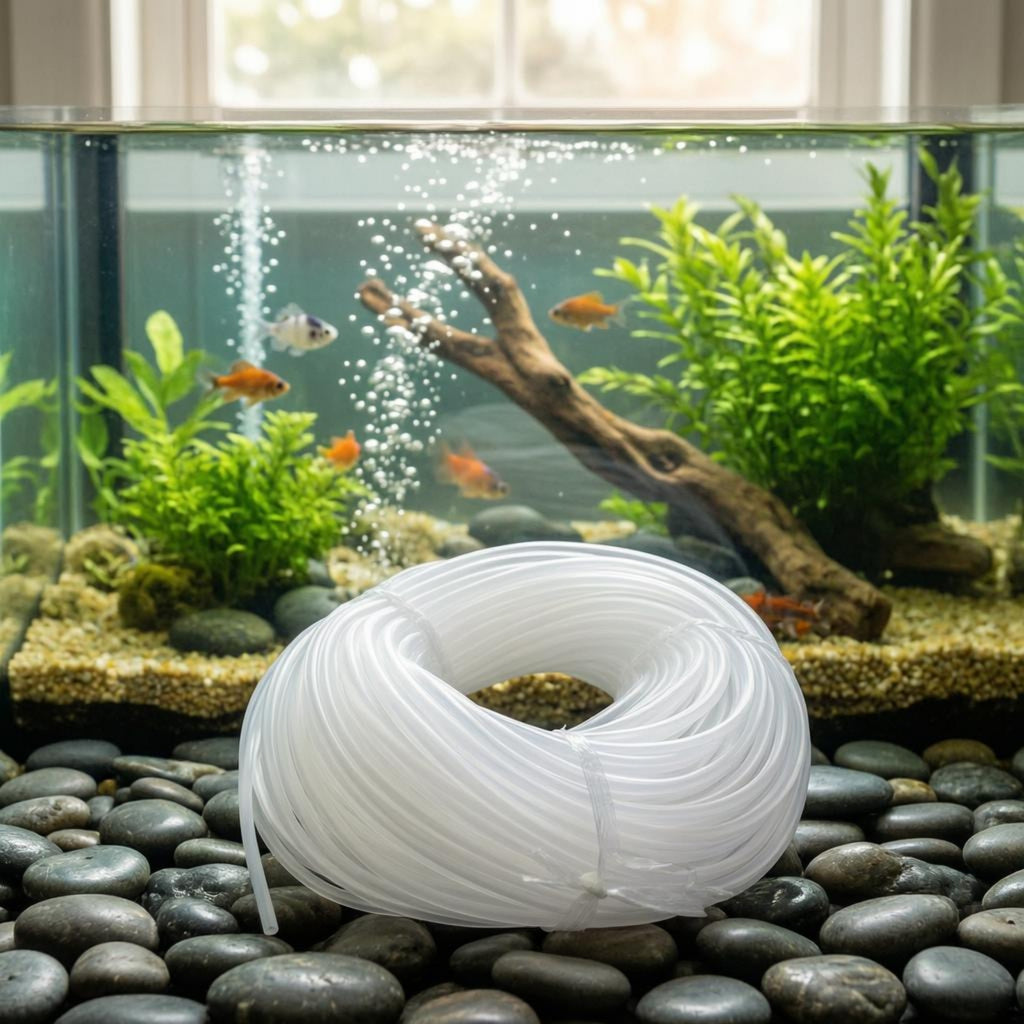 Aquarium Air Tube Translucent White Air Tube Coiled for Oxygenation