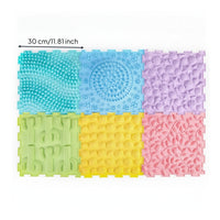 6 Pieces Interlocking Sensory Tile TPE Sensory Mat Washable for Children