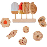 Fine Motor Skills Wooden Pastry Toy Wooden Ice Cream Toy Ice Cream Playset for Children