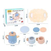 Wooden Tea Party Set Role Play Toy Tea Set Fine Movement Skills for Nursery