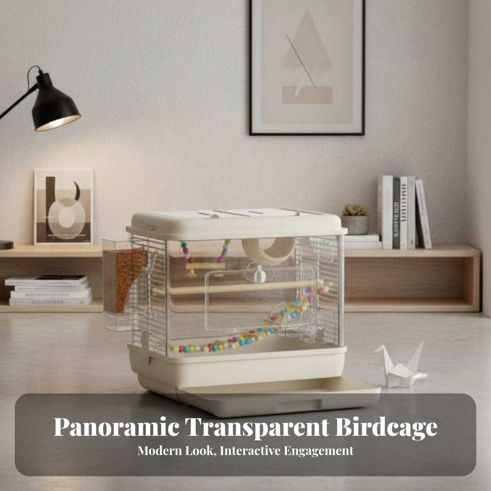 Transparent Parakeet Habitat Openable Top Transparent Bird Box Simple