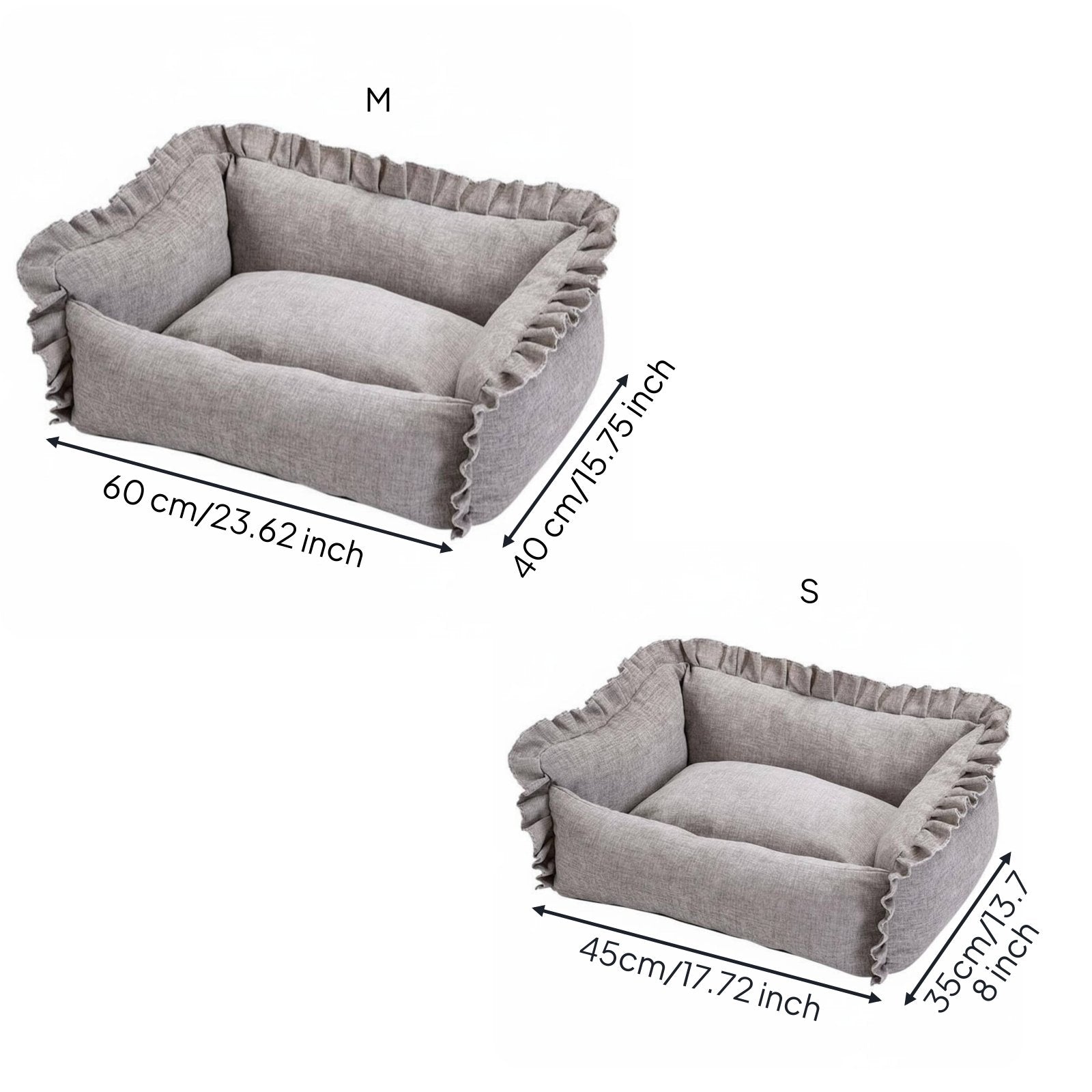 Washable Dog Couch Bed Wear-Resistant Small Dog Couch Faux for Indoor