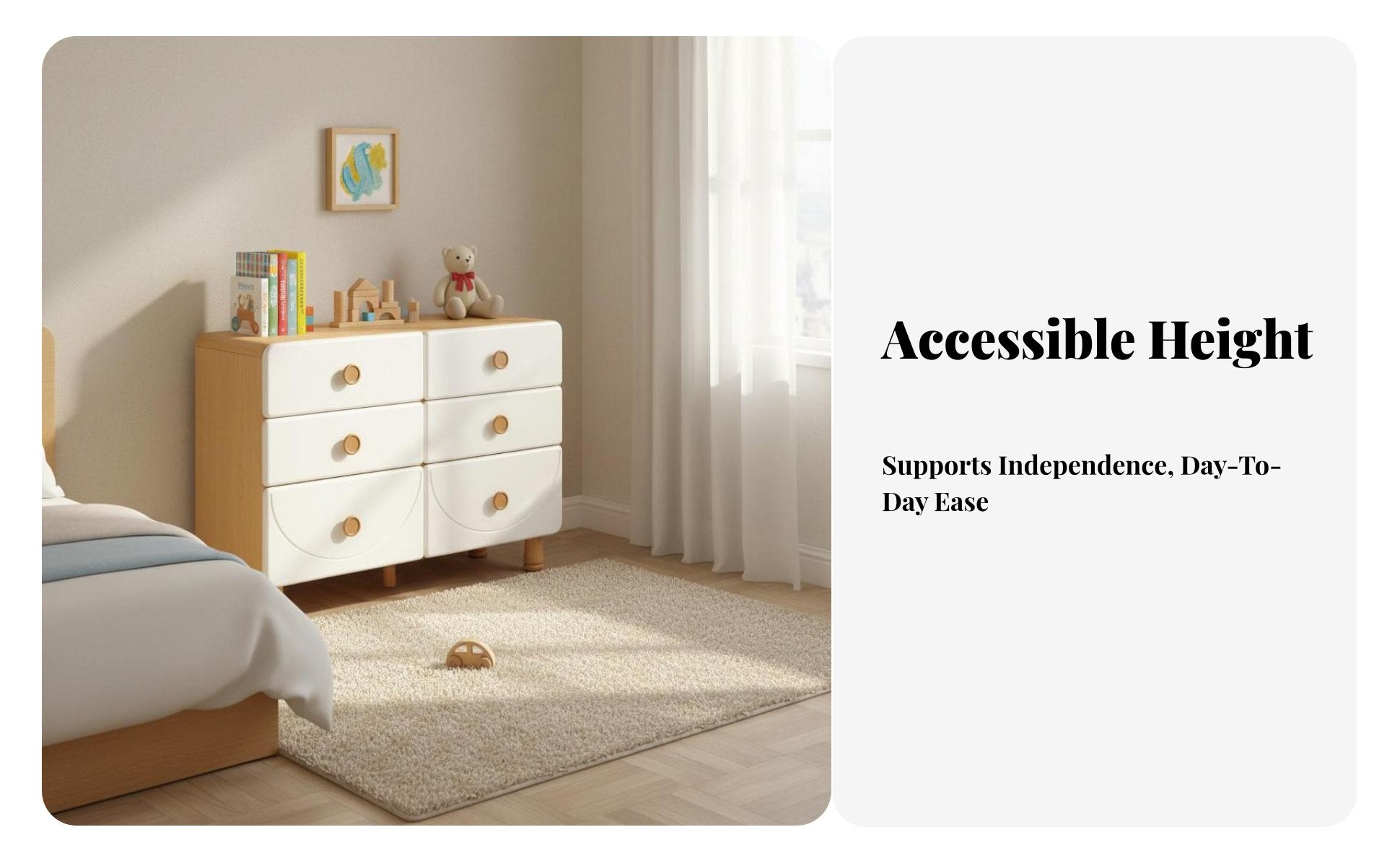 Minimalist design Multi-Drawer Nursery storage unit Large Capacity Chest of Drawers Child-Safe Design Bedroom Furniture Stable Construction for Children, Homeowners, kids' Room, Hallway, Closet, Dormitory
