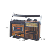 Portable Cassette Recorder Woodgrain Finish Cassette Radio Boombox Retro Radio Recorder Stereo Headphone Port