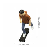 Skateboarding Figure Resin Figurine Realistic Elaboration Rolling Board