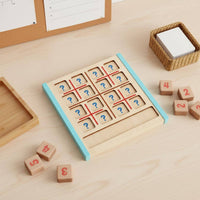 Sudoku Puzzle Game Set Wood Sudoku Board Paint Math Learning Toy for Preschoolers