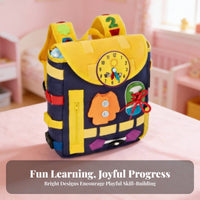 Felt Activity Backpack Flap-Top Soft Structured Backpack Front Zipper Pocket