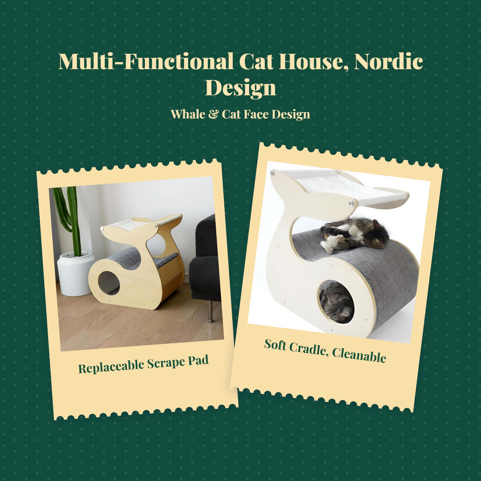 2-story wood cat house, indoor/outdoor