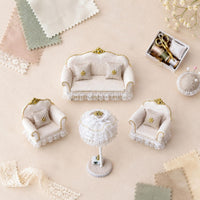 1:12 Scale Floor Lamp Gold Trim Dollhouse Floor Lamp Pearl Accents for DIY Scene Styling