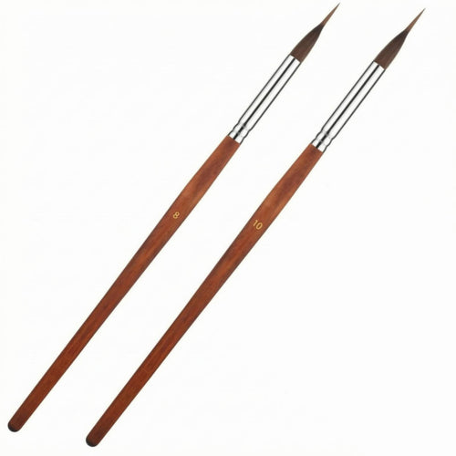 2 Pieces Needle Tip Brush Metal Ferrule Art Supply Comfortable Grip