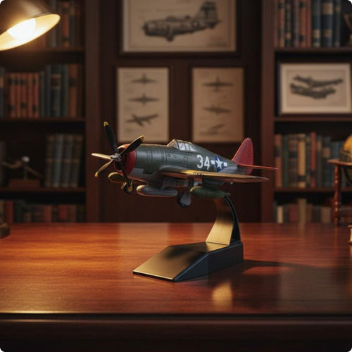 WW2 Classic Fighter Model High Detailed Historic Warplane Model Realistic Proportions Alloy Plane Reproduction for Collection Cabinet