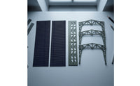 Canopy with Lattice Support Frame Corrugated Shelter Miniature for Dioramas