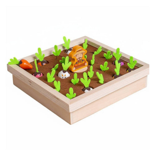 40 Pieces Pull Radish Game Educational Farm Memory Chess Hand-Eye Coordination Wooden Memory Chess for Preschoolers, Preschool