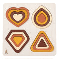 Geometric Matching Wooden Puzzle Wooden Shape Sorter Smooth Edges Learning Toy for Preschool