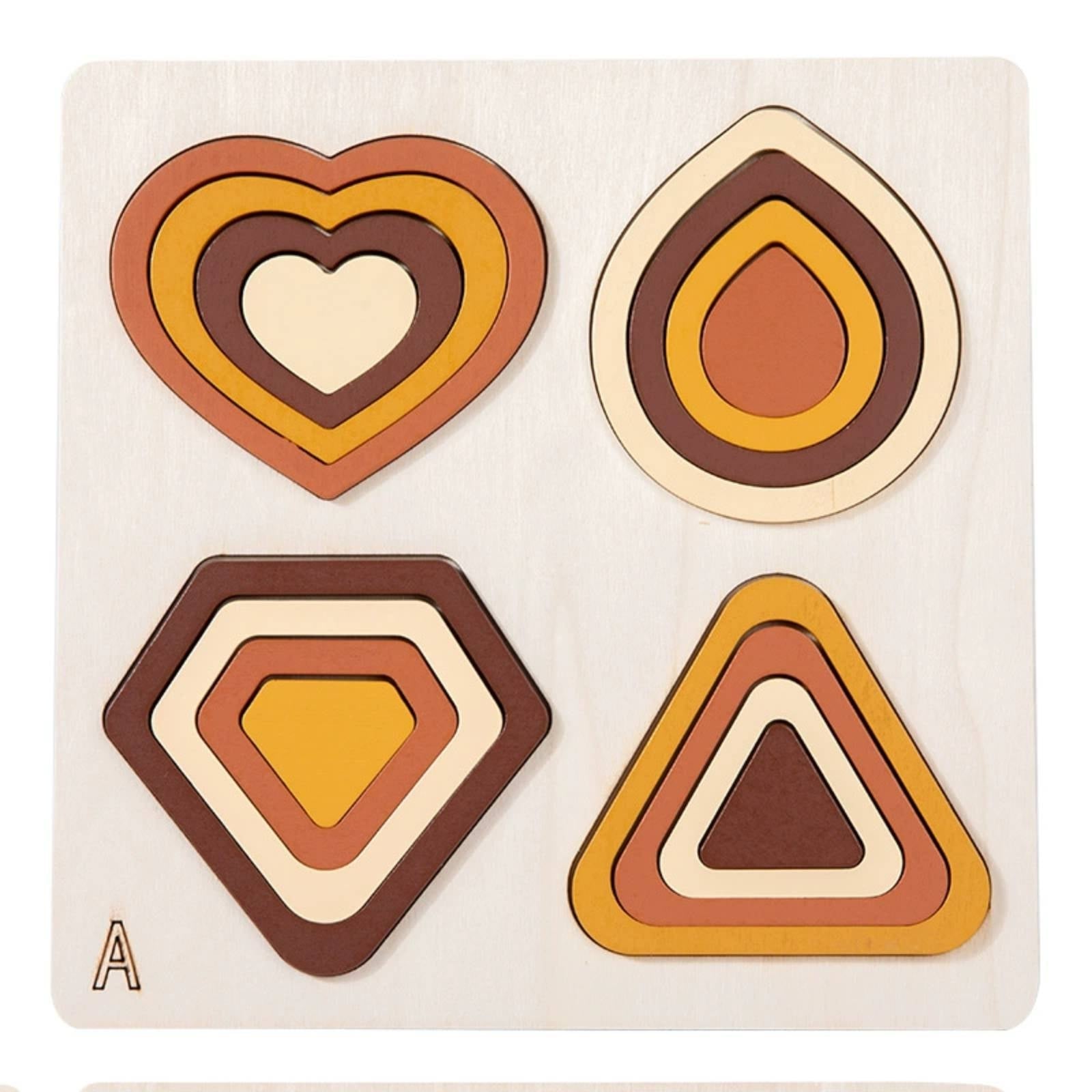 Geometric Matching Wooden Puzzle Wooden Shape Sorter Smooth Edges Learning Toy for Preschool