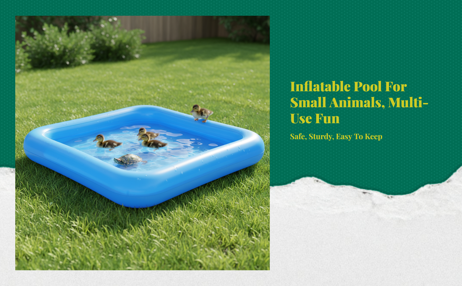 Leak-Resistant Animal Pool, Easy Clean, Portable Bowl