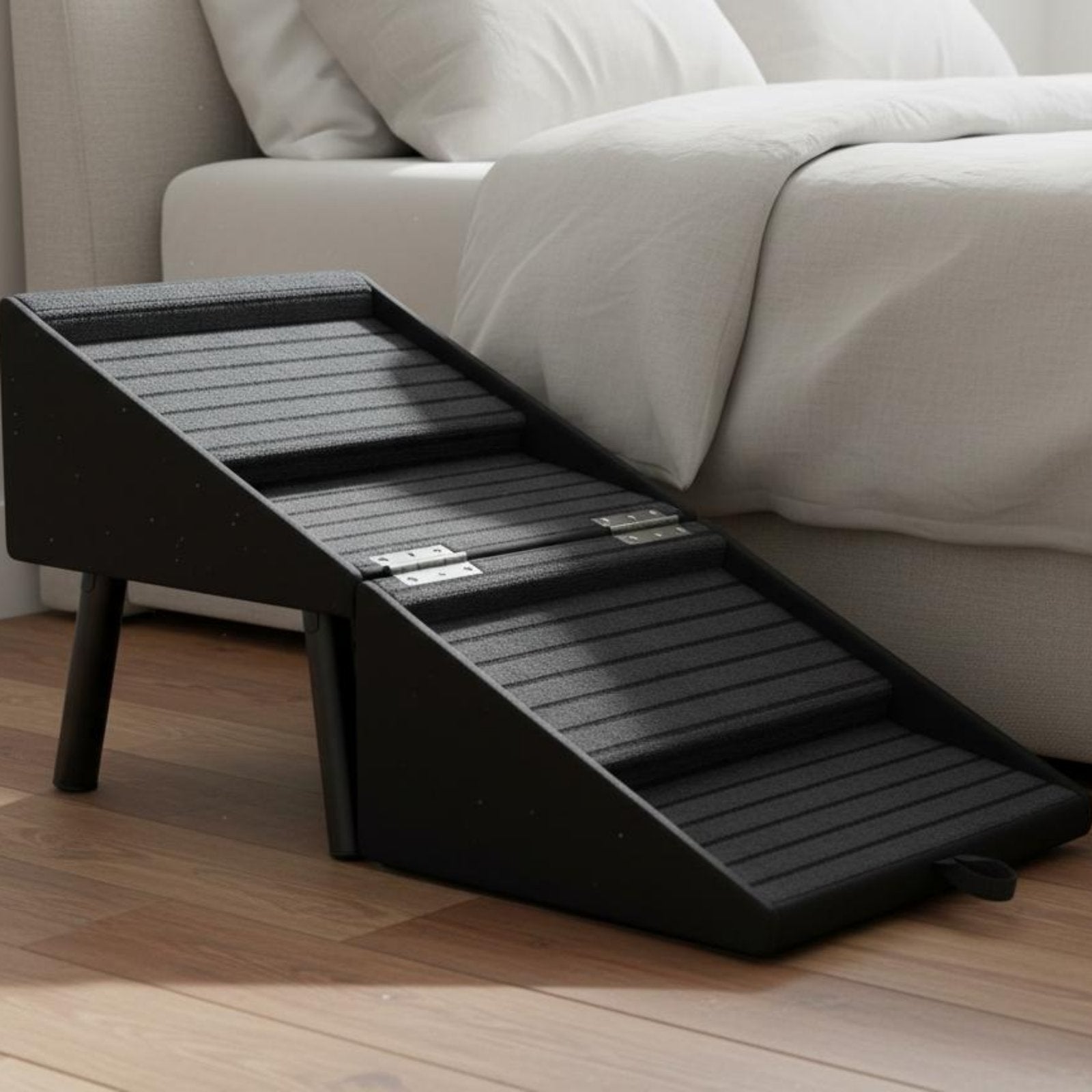 2-in-1 Dog Ramp Stool Non-Slip Surface Foldable Pet Ramp for Bedroom, Small Dogs