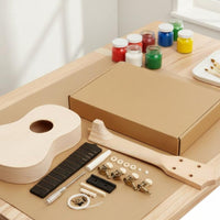 DIY Ukulele Kit Early Music Education Paintable Wooden Ukulele for Beginners