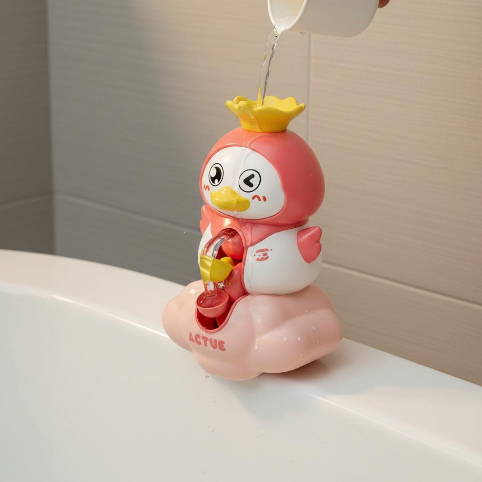 Rotating Duck Bath Toy Educational Duck Slide Toy Safe for Toddlers, Kids