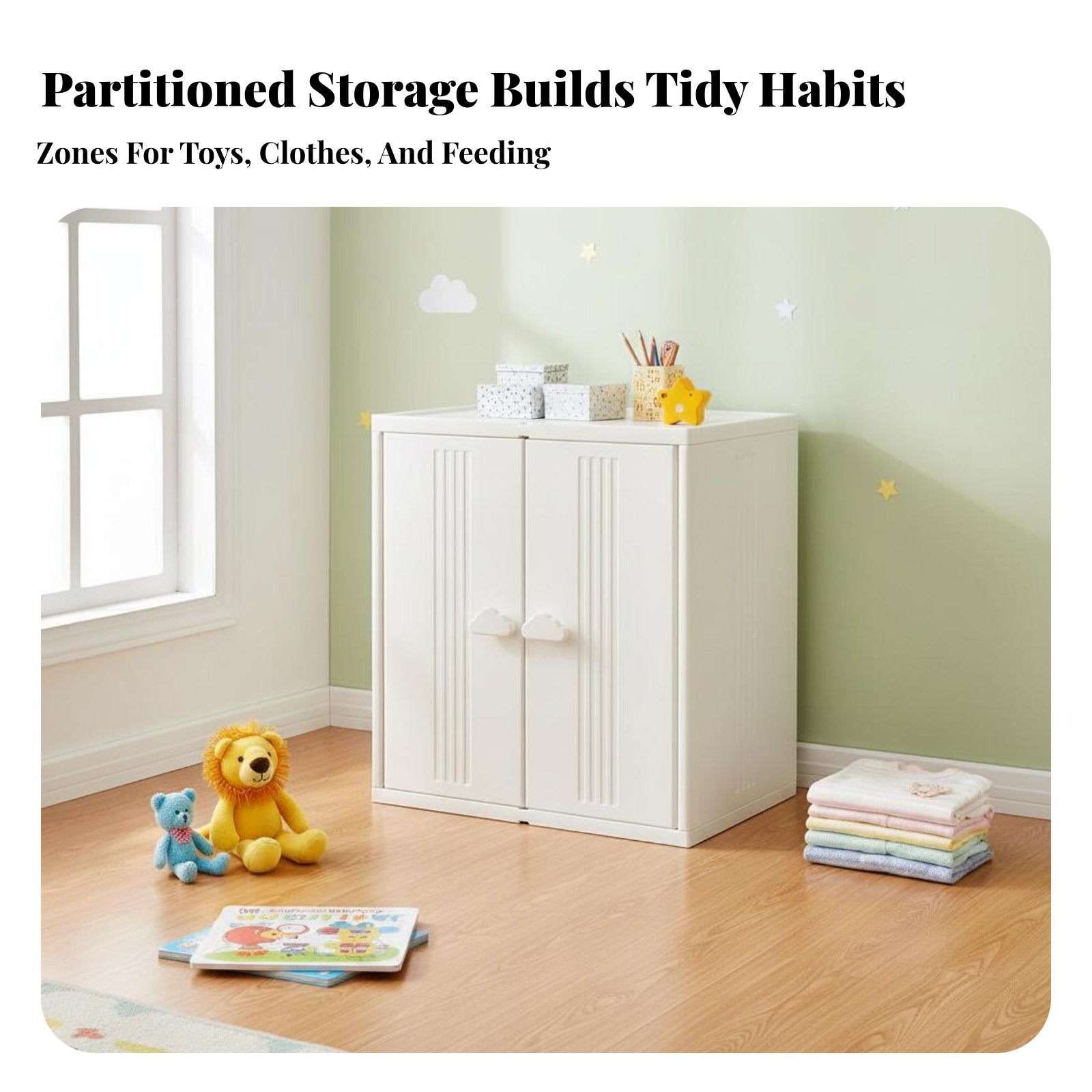 Changing Table storage unit Easy Organization Storage Cabinet Safety Design for children