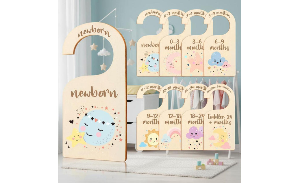 9 Pieces Baby Closet Dividers Sturdy Wood Wooden Closet Dividers