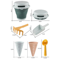Foldable Beach Pail Set Easy to Pack Mesh Bag Beach Toys Lightweight