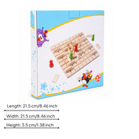 Grid Board Game Natural Wood Children's Pastime Compact for Tabletop