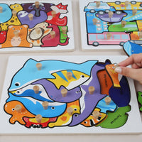 Creature Theme Peg Board Game Improves Hand-Eye Coordination Young Child Peg