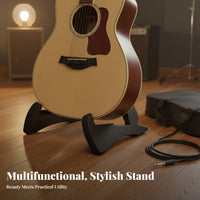 Foldable Guitar Stand Compact Triangular Guitar Stand Non-Slip Feet Portable Instrument Holder for Travel, Studio