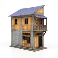 Railway Building Kit Two-Story Diorama House Corrugated for Dioramas, Modelers