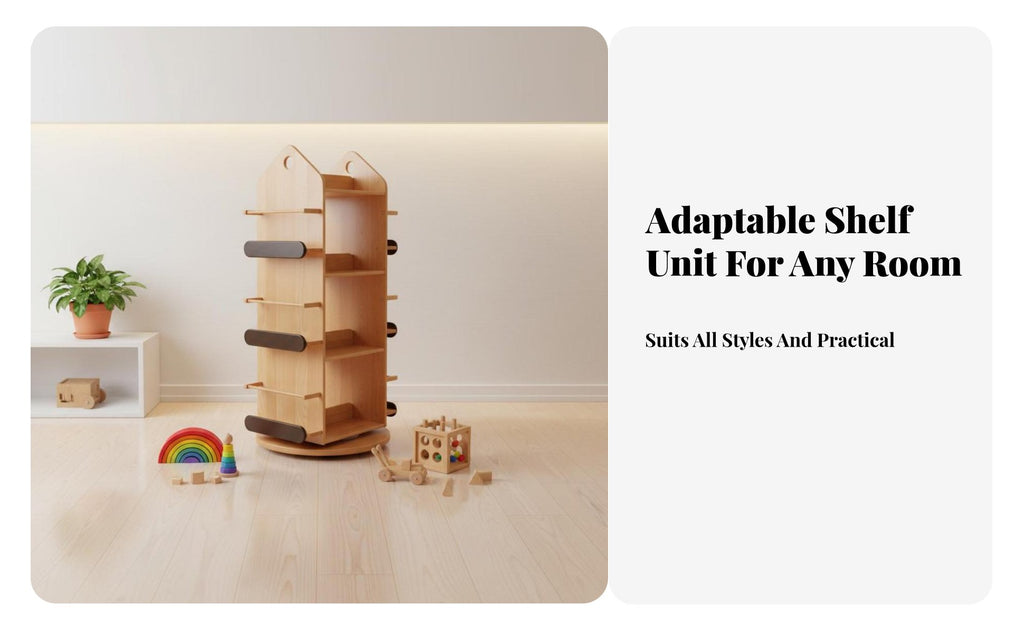 360-Degree Rotation Rotating Book Tower Multitier Design children's Furniture Floor-Standing book tower Space-Saving for Toddlers, Early Readers, Nursery, Kindergarten, Playroom, Bedroom