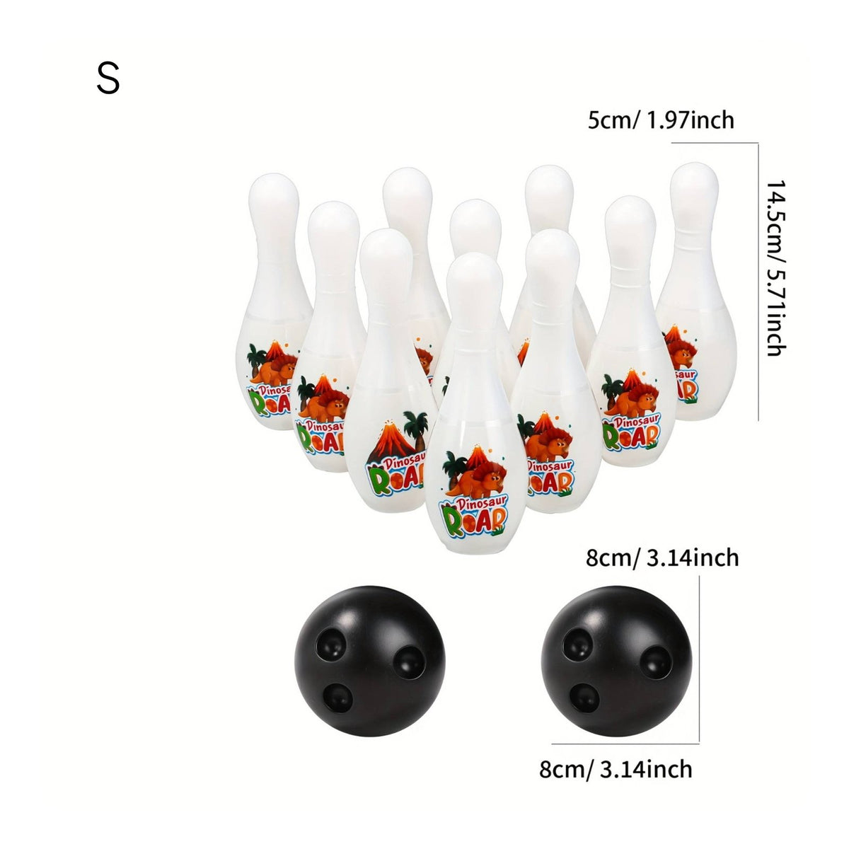 Children's Bowling Playset Educational Play Equipment Realistic Finger Holes