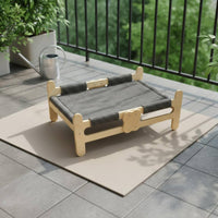 Wooden Feline Bed Gray Pet Furniture Breathable